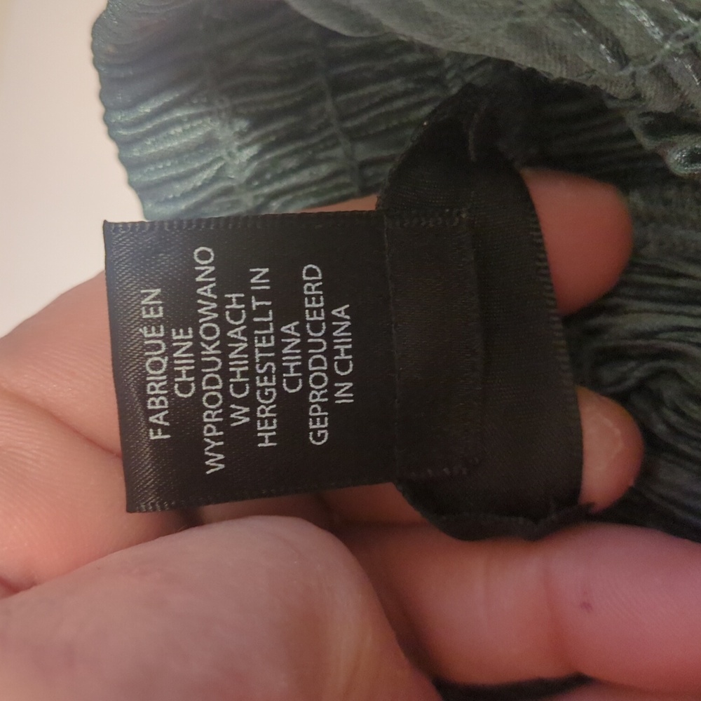Bailey 44 Teal Crinkle Wide Leg Pants High Waist Pull-On Shimmery - Picture 7 of 9
